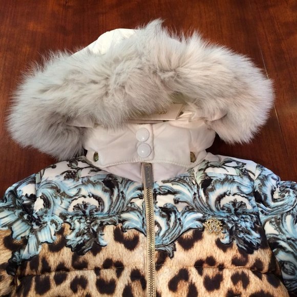 ROBERTO CAVALLI**Fur Hooded Down Coat 3-6 mo. $795 - Picture 2 of 8